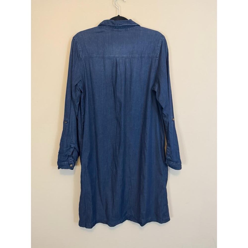 J.Jill Lyocell Shirt Dress Blue Medium - Picture 2 of 6